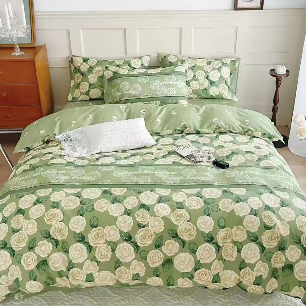 C5325 纯棉标准AB四件套 绿野仙踪200*230绿色清新简约床品轻奢
