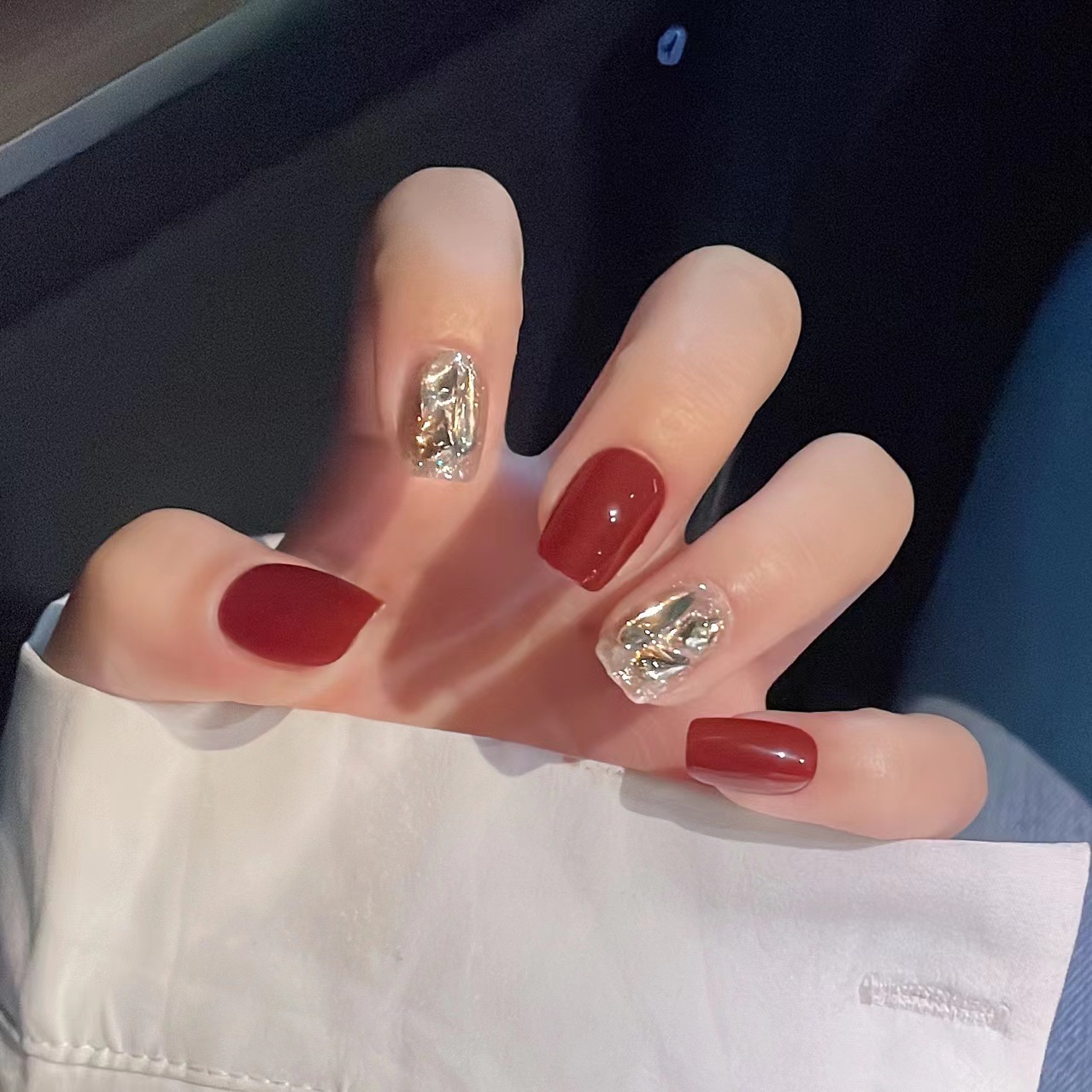 【短款】玫瑰探戈 A173 穿戴美甲 24片甲+送果冻胶+送工具包
