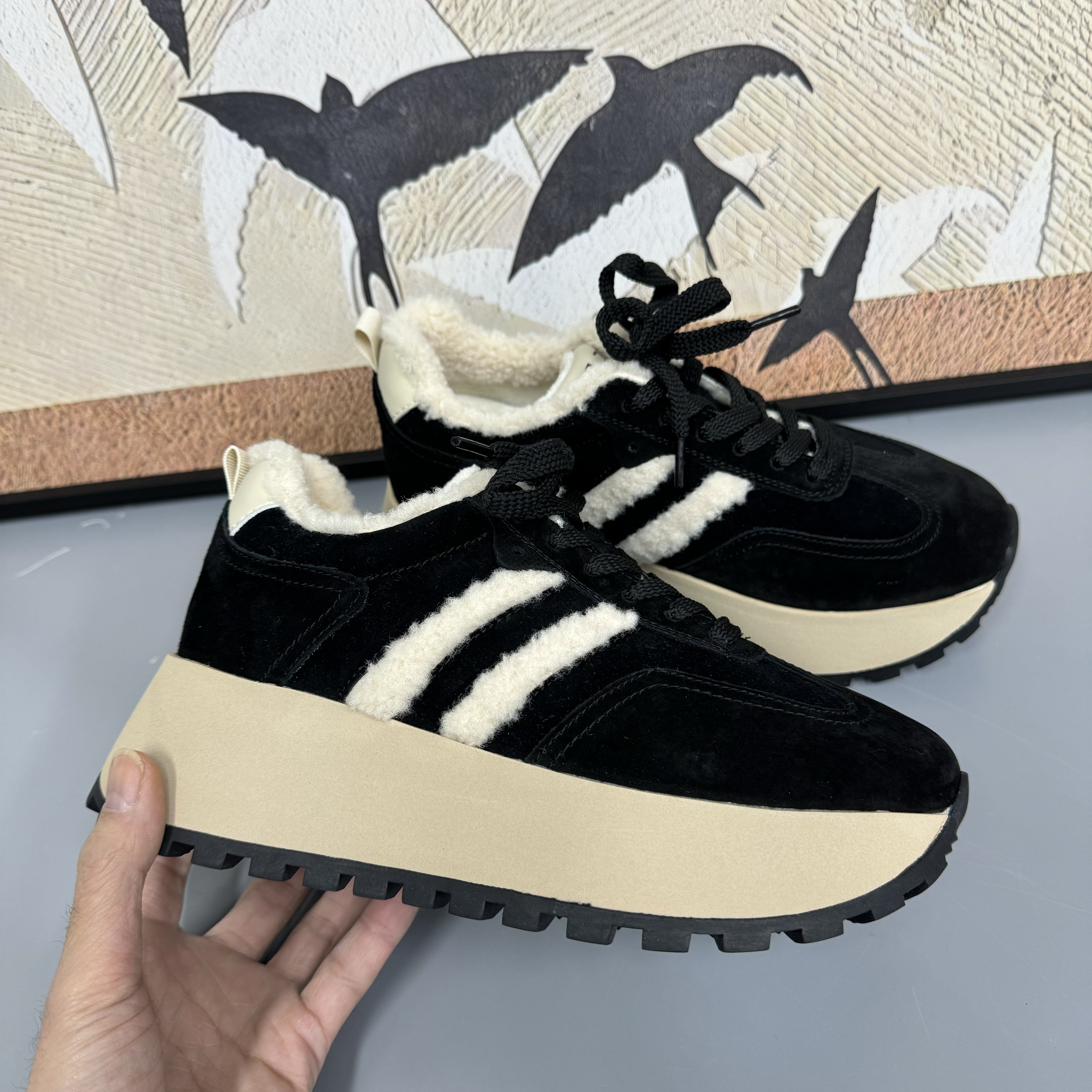 【JOEY】 冬季新品厚底保暖时尚系带加绒舒适阿甘鞋百搭潮鞋 188-16