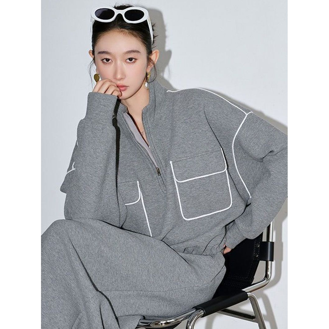 运动套装女秋冬2023新款欧货高级感时尚洋气炸街卫衣半身裙两件套