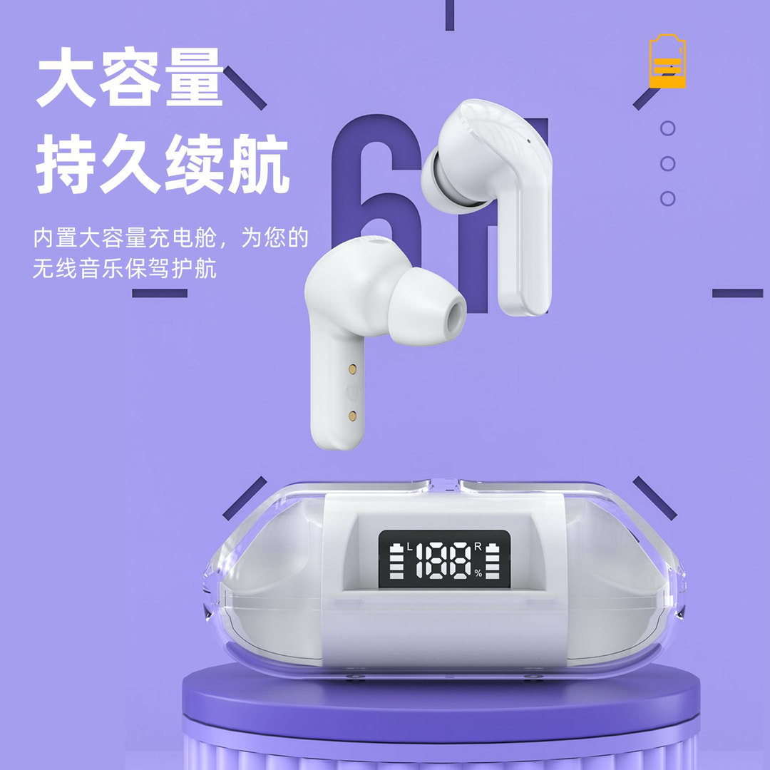 耳机蓝牙真无线科技感高端太空舱新款透明网红款高续航高音质新款