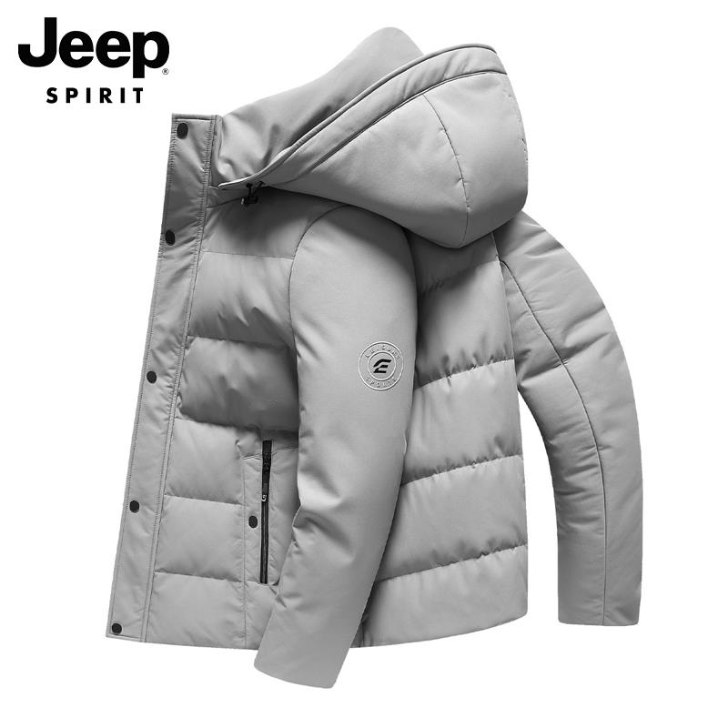 Jeep吉普男士羽绒服2023冬季新款潮牌加厚白鹅绒防寒登山服外套男