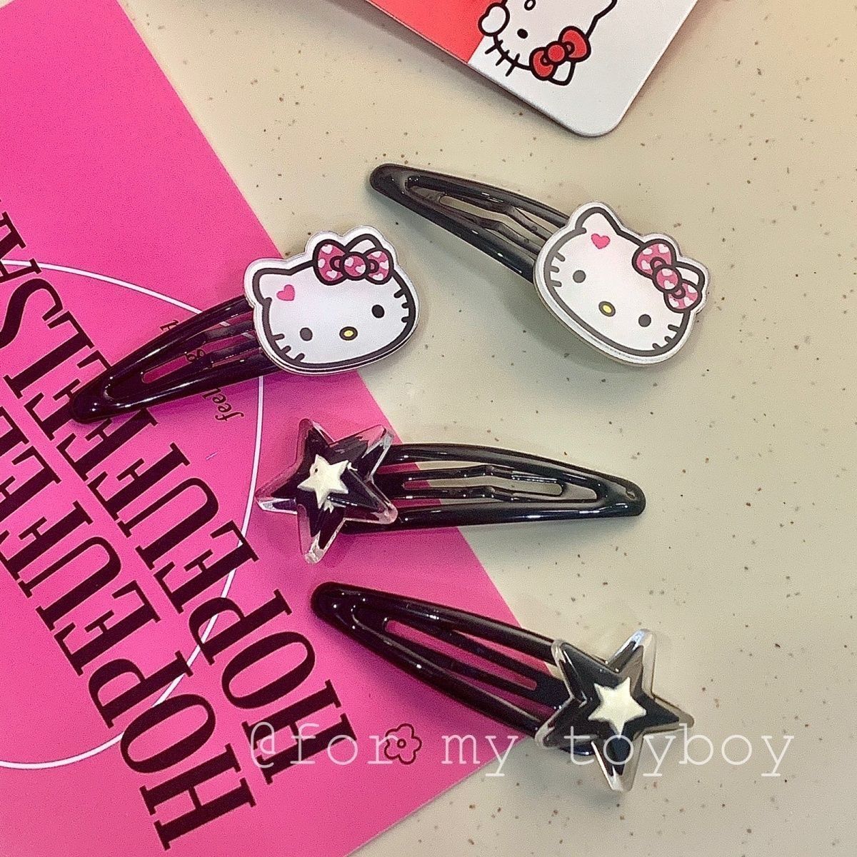 Hellokitty发夹复古黑边夹可爱少女心刘海夹日韩发卡