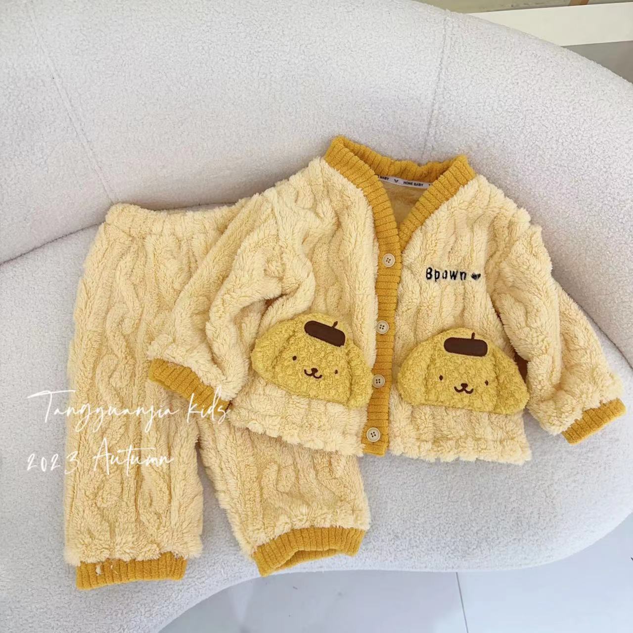 【三丽欧睡衣Party】汤圆家童装2023新卡通刺绣家居服套装 Y-5305