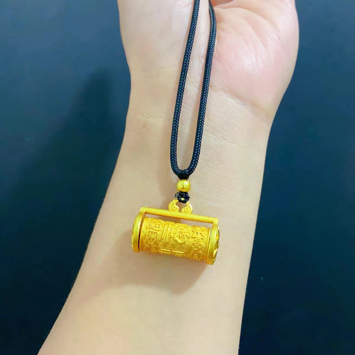 合金项链 【莲花转桶锁】招财纳福