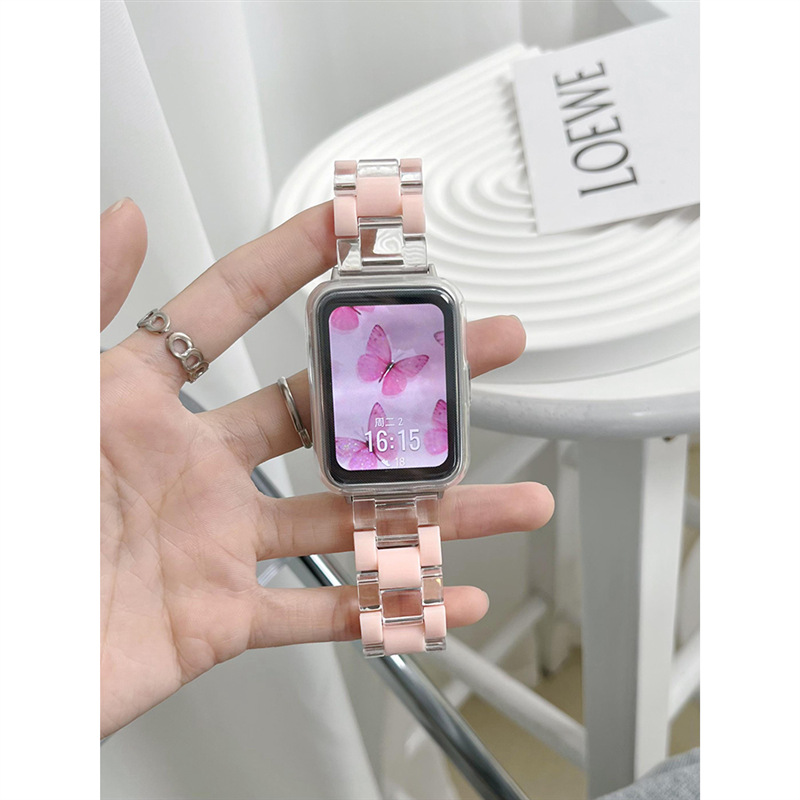 适用华为WATCH FIT 2透明拼色表带智能运动手表fit二代活力雅致款