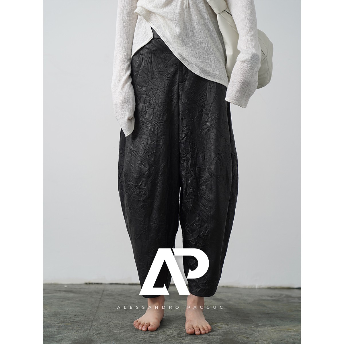 Alessandro Paccuci洛哥19732 X肌理感绵羊皮显瘦灯笼休闲