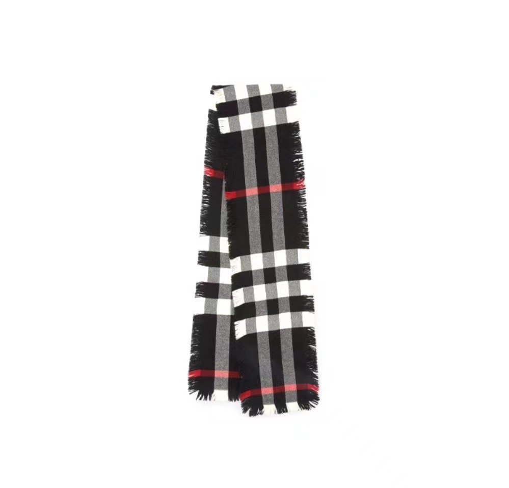 全新未使用 BURBERRY/博柏利 BURBERRY 黑色格纹围巾WAC20002