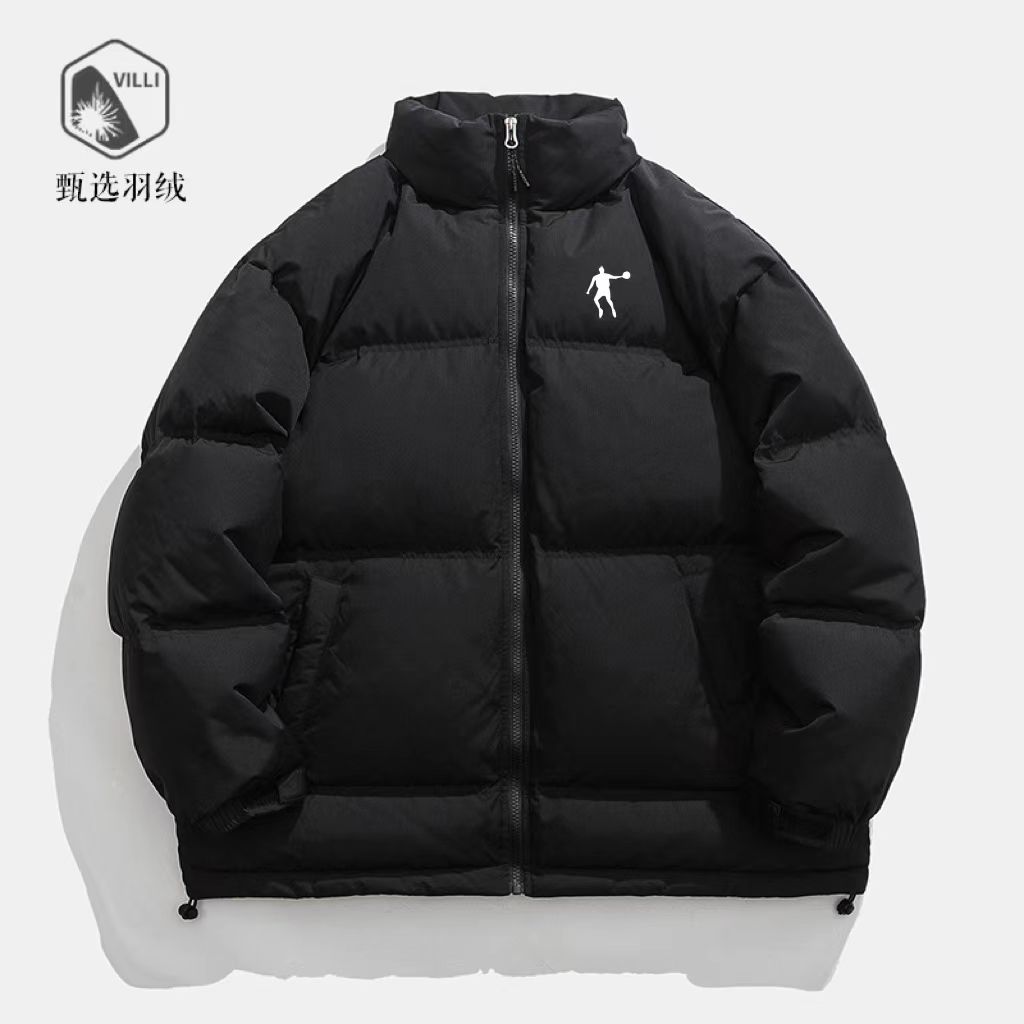 品牌潮羽绒服男女冬季新款宽松白鸭绒时尚立领短款情侣保暖外套