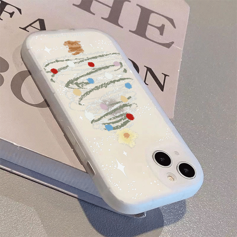 适用【苹果/华为/oppo/vivo小米】小胖妹圣诞树手机壳软胶卡通ins女