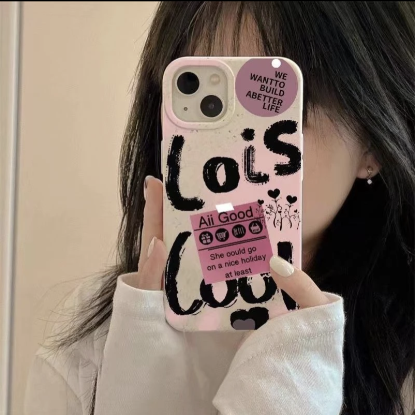 字母涂鸦适用iPhone14promax/15手机壳13女12华为/小米/oppo/vivo