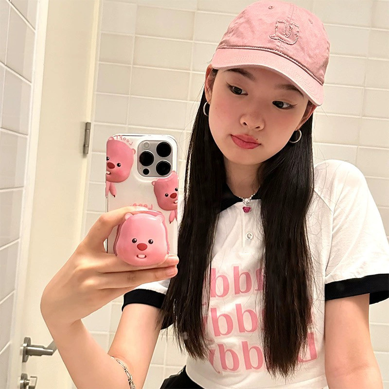 ins奶萌可爱少女小露比苹果13/14promax手机壳iPhone12支架11软套