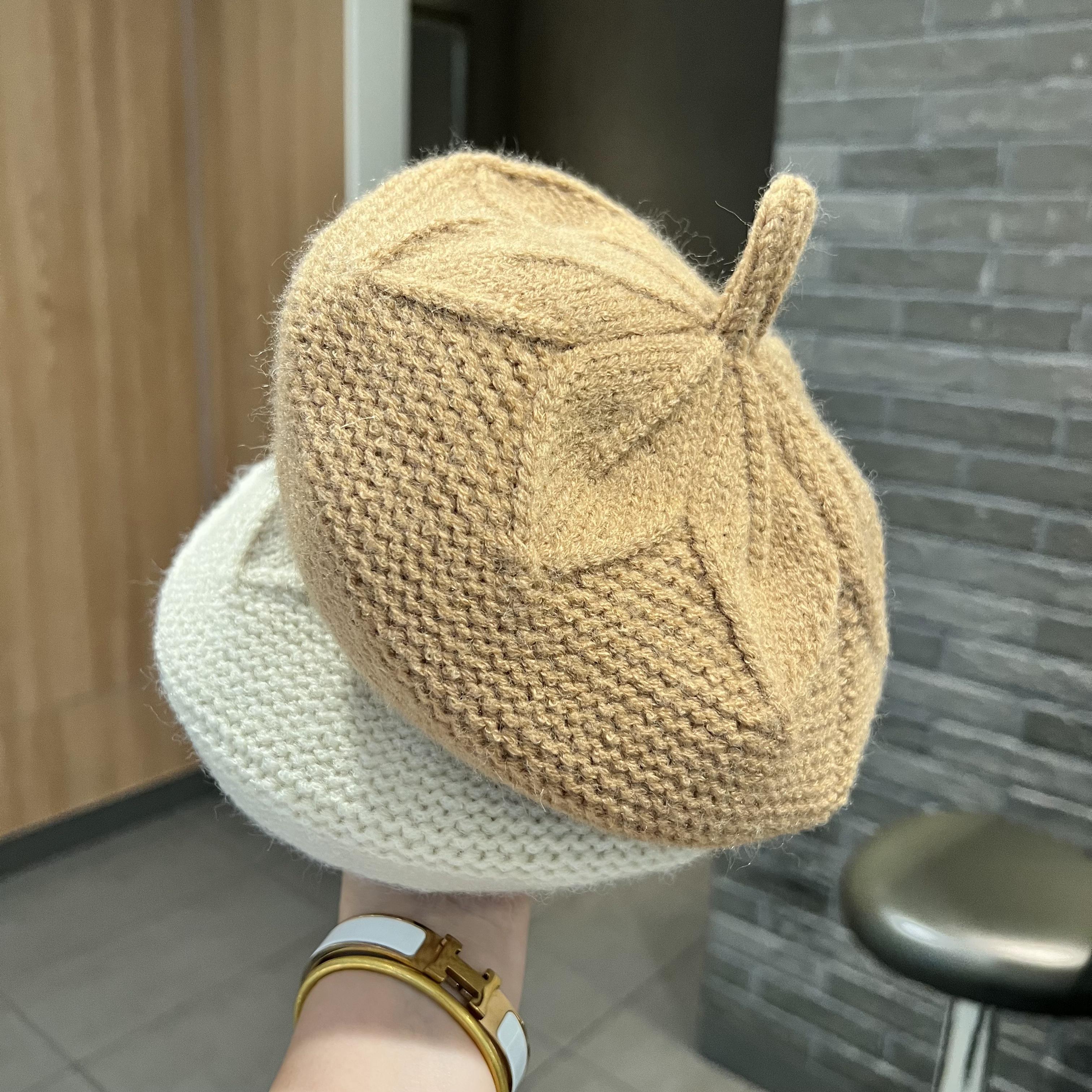 ins风秋冬男女宝宝奶嘴针织贝雷帽子婴幼儿童画家帽纯色毛线帽潮