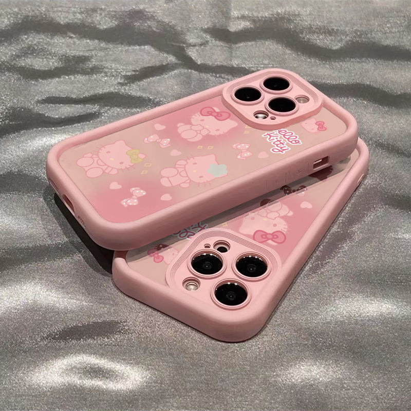 粉色kt猫苹果15promax手机壳iPhone14/13个性12潮牌11P全包xr/78p