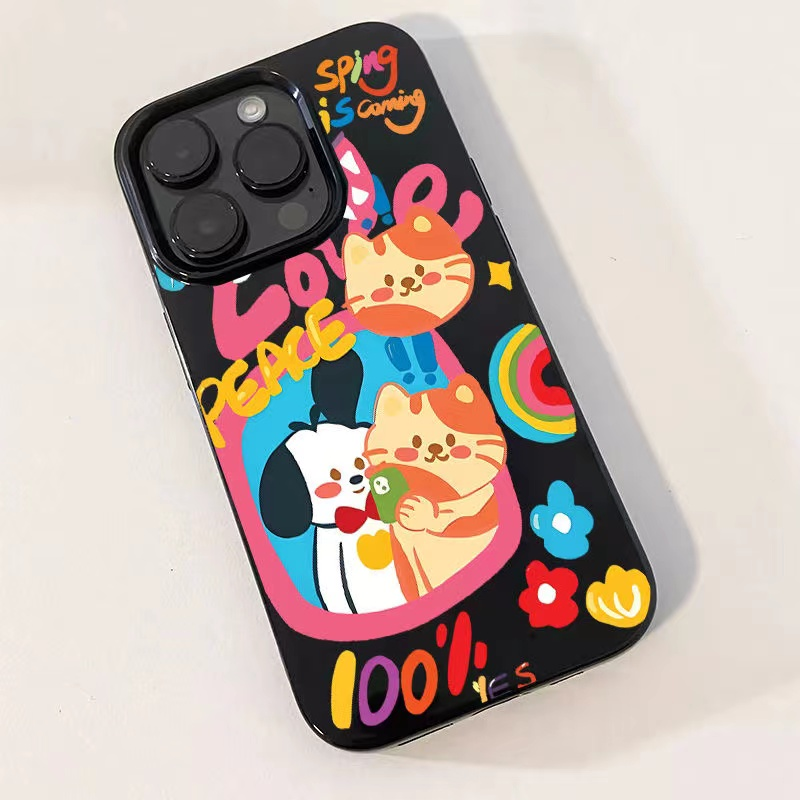ins风自拍猫狗苹果15plus卡通硅胶14promax/13手机壳iPhone12软XS