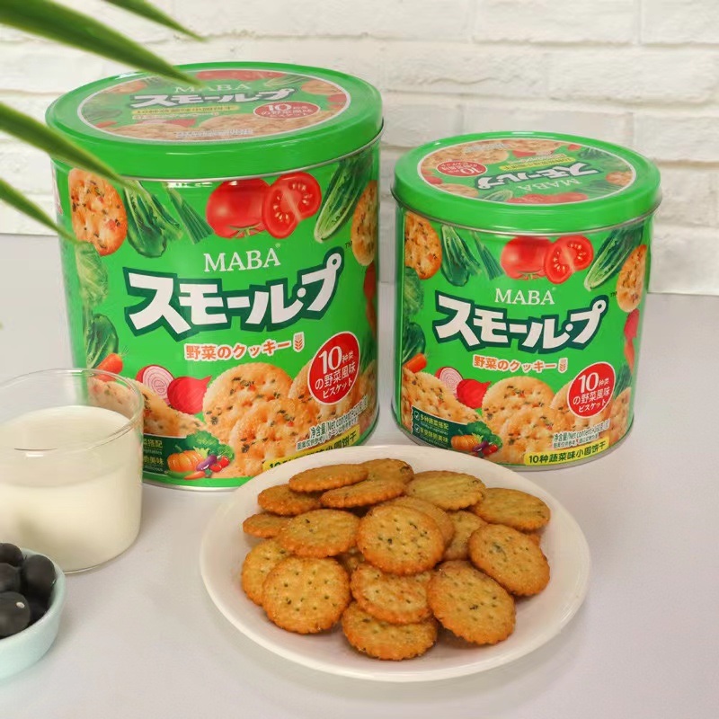 MABA蔬菜日式小圆饼327g 野菜果蔬薄脆饼干休闲零食 年货送礼礼品