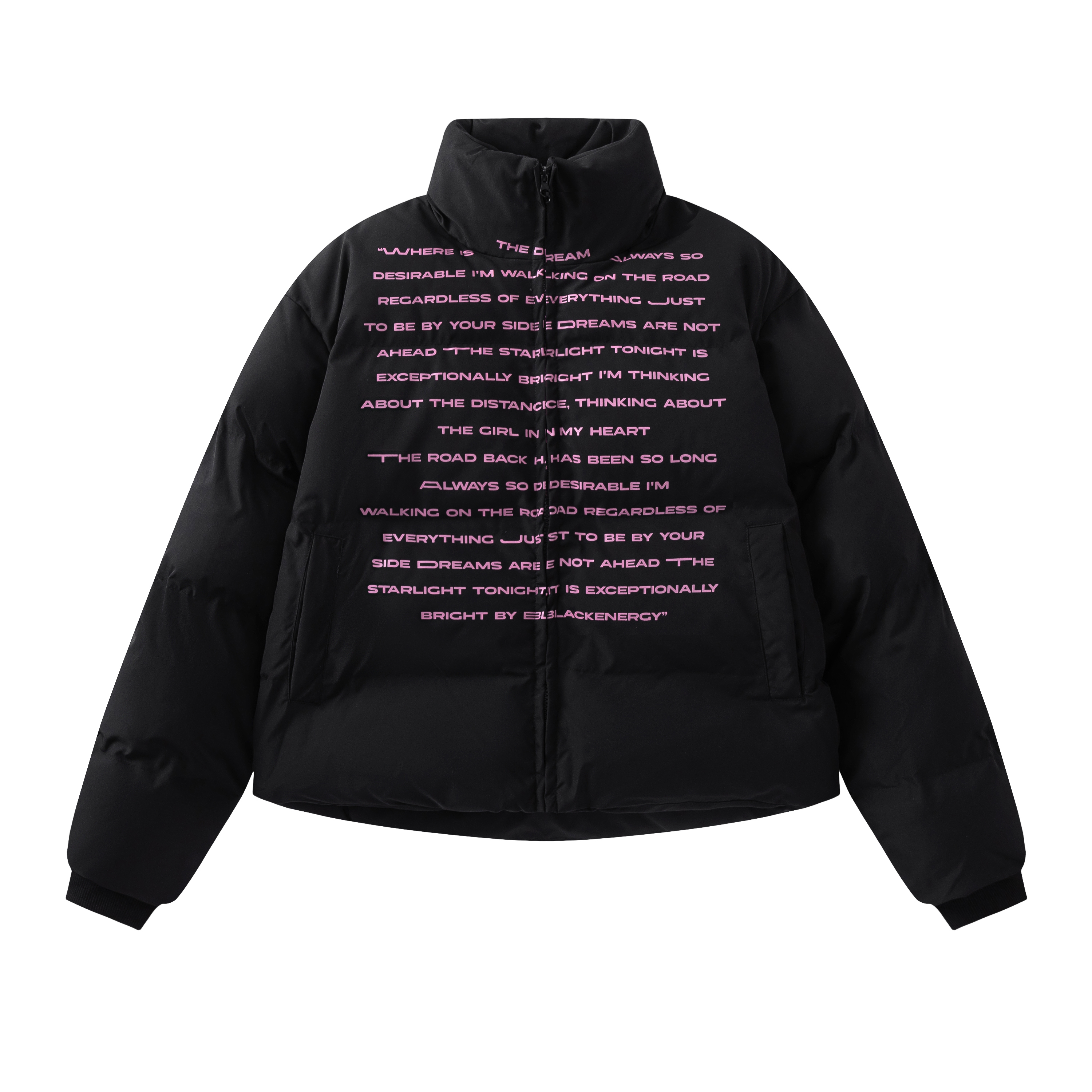 ppge2023冬款印花日系加厚男女同款情侣潮流百搭立领保暖面包服