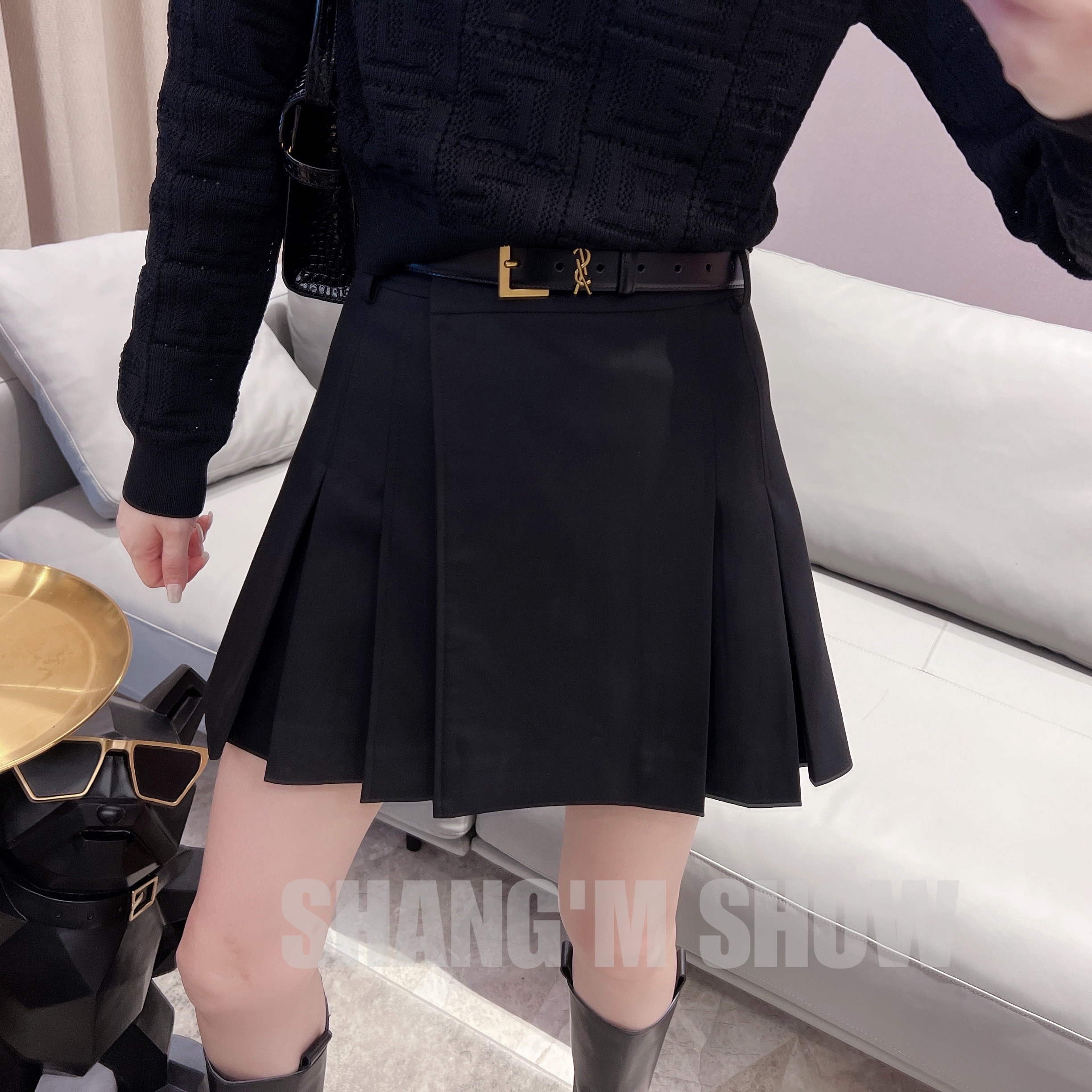 王嬛嬛 | 腰带百褶裙 125半身裙套装中腰显瘦时尚设计感气质网红