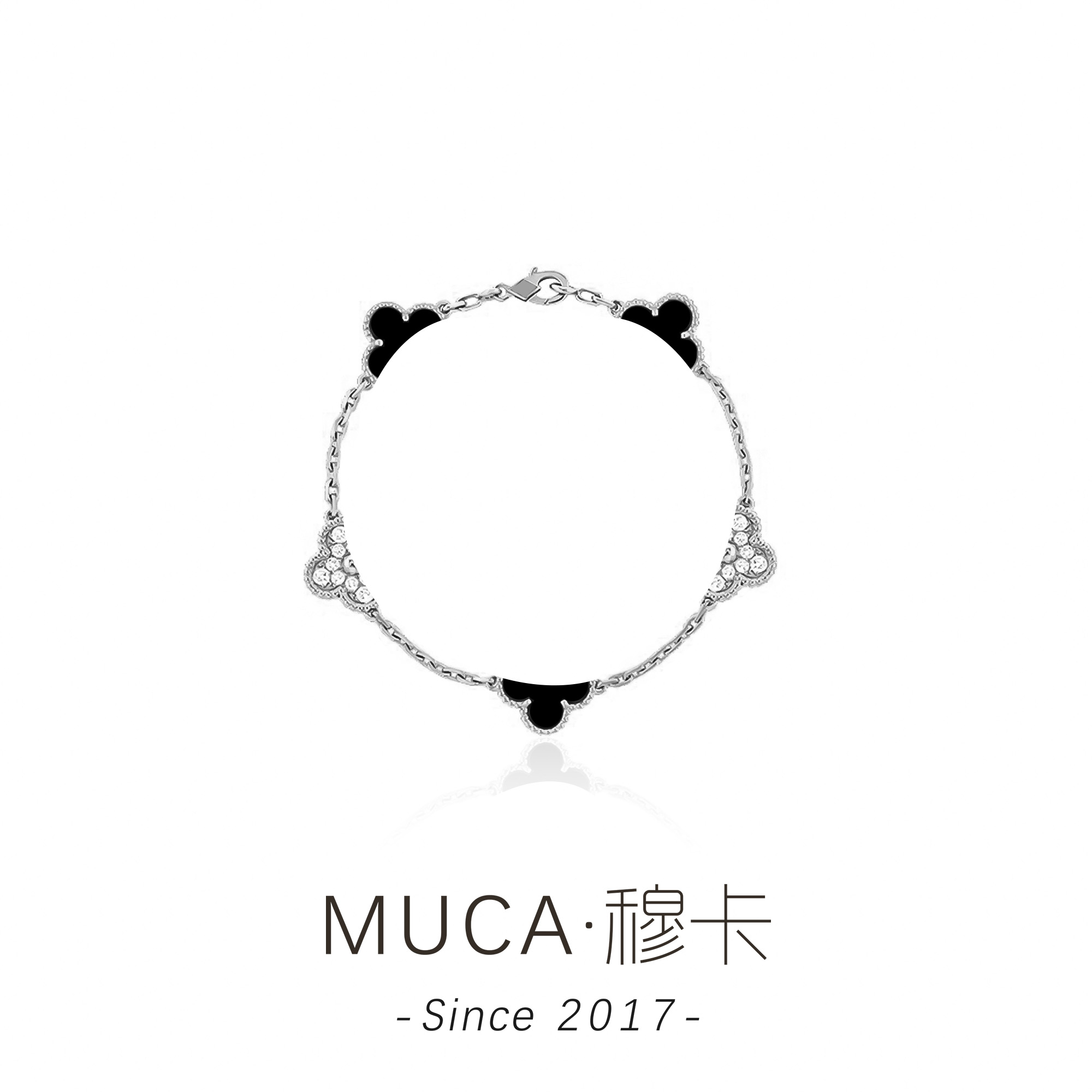 铜合金合成锆石手链 气质时尚百搭轻奢简约熊猫手链X065