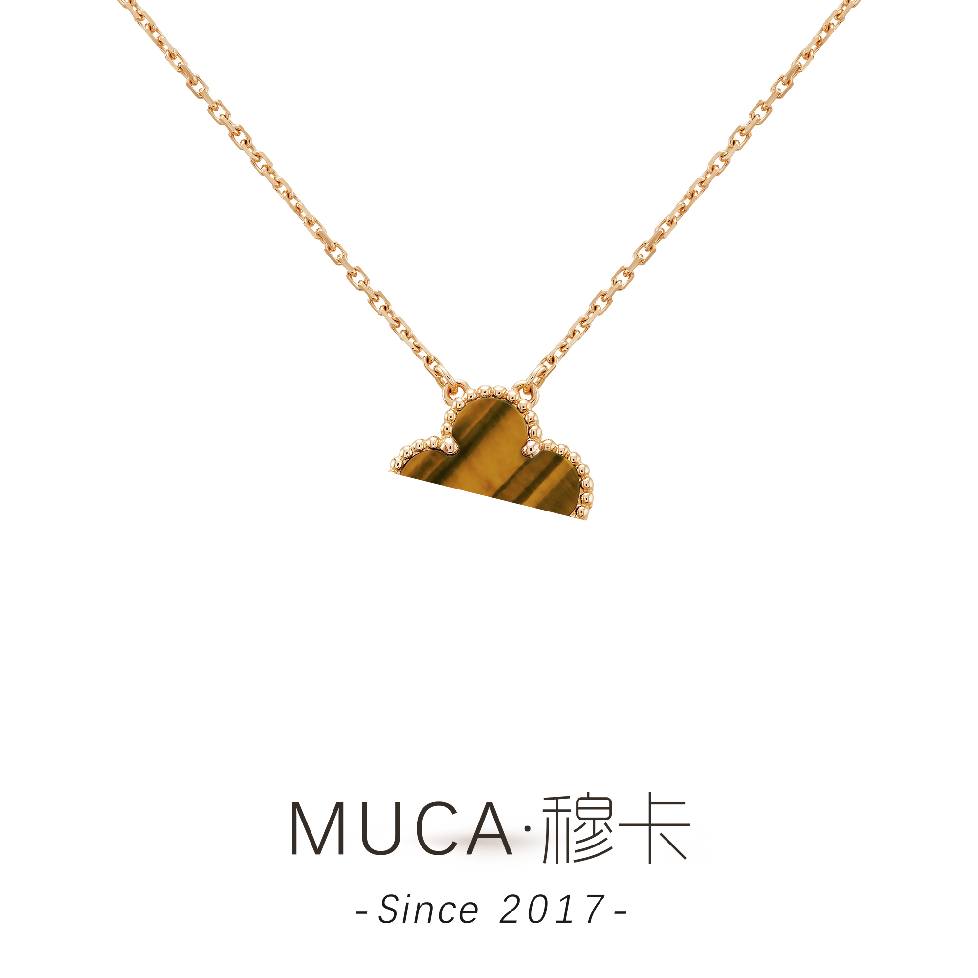 铜合金玻璃吊坠 简约百搭时尚气质虎眼项链女X433