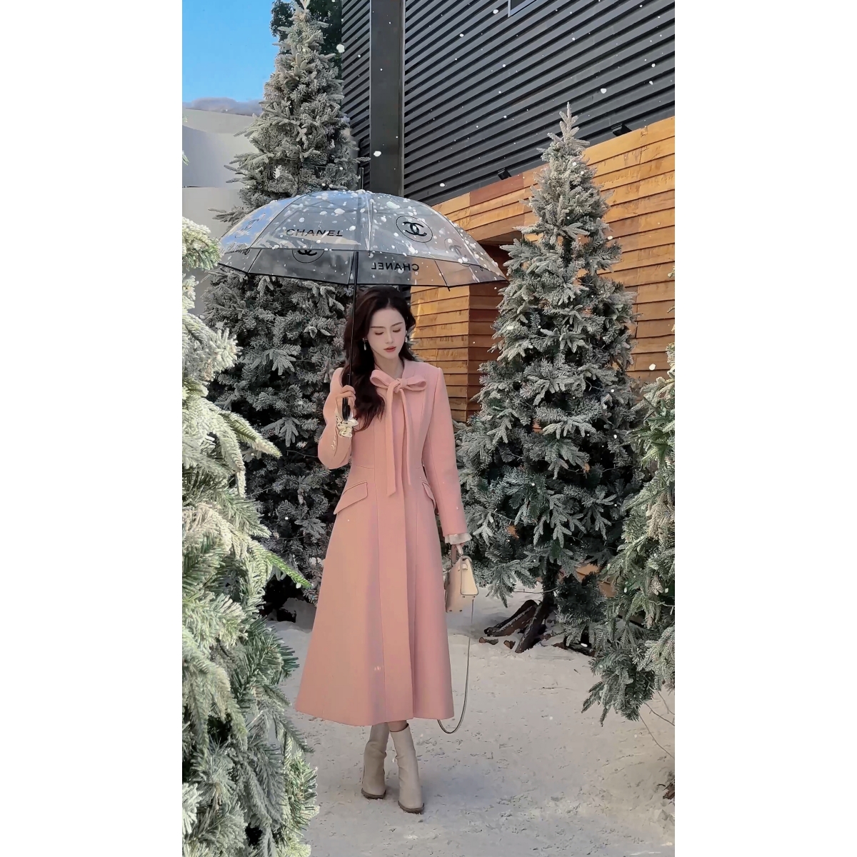 <77>大衣预JJD3WT376C蝴蝶结大衣