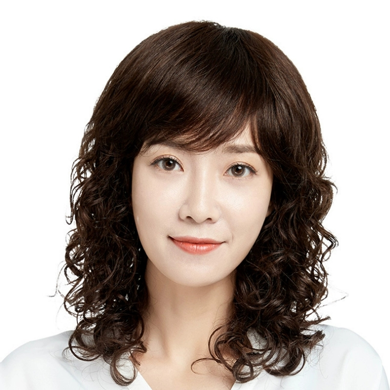 【全真发】持久烫假发时尚长卷发妈妈舒适白发蓬松减龄羊毛卷年轻