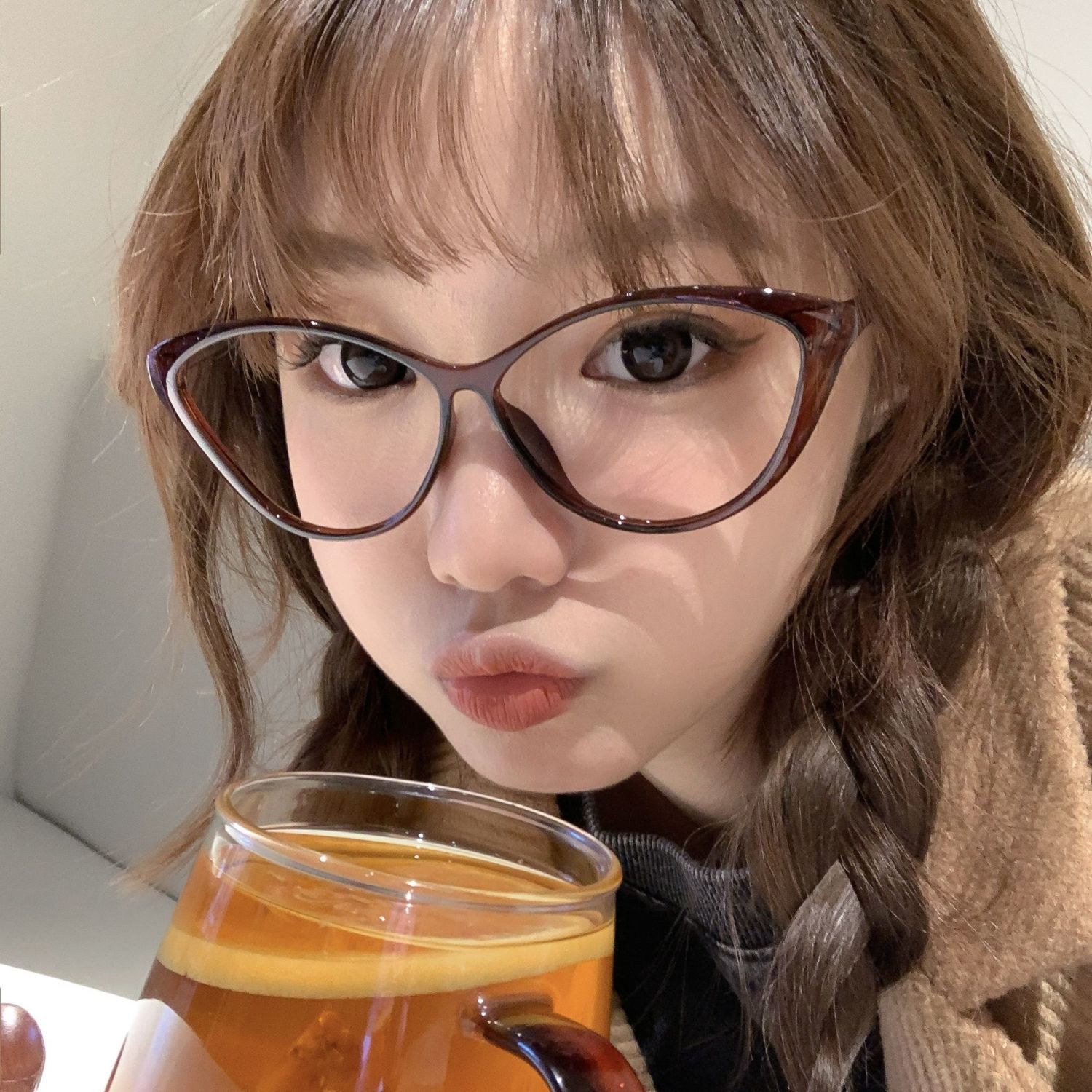 复古三角猫眼近视眼镜框女可配度数素颜TR90超轻防蓝光平光镜架潮