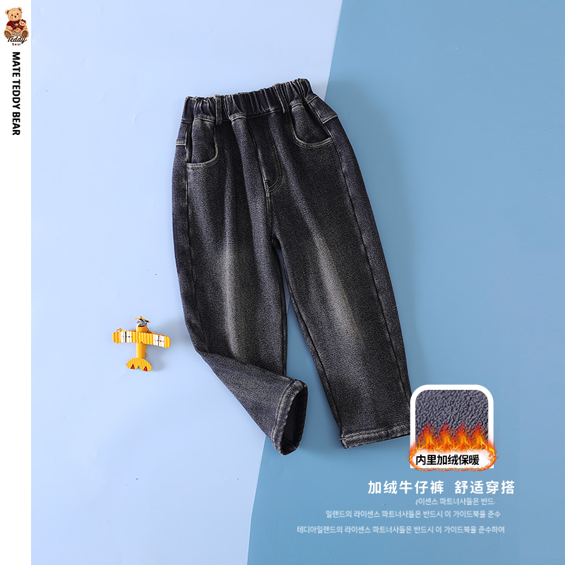 【粉丝专享】【TEDDY】TDDM-001儿童冬季加绒牛仔长裤