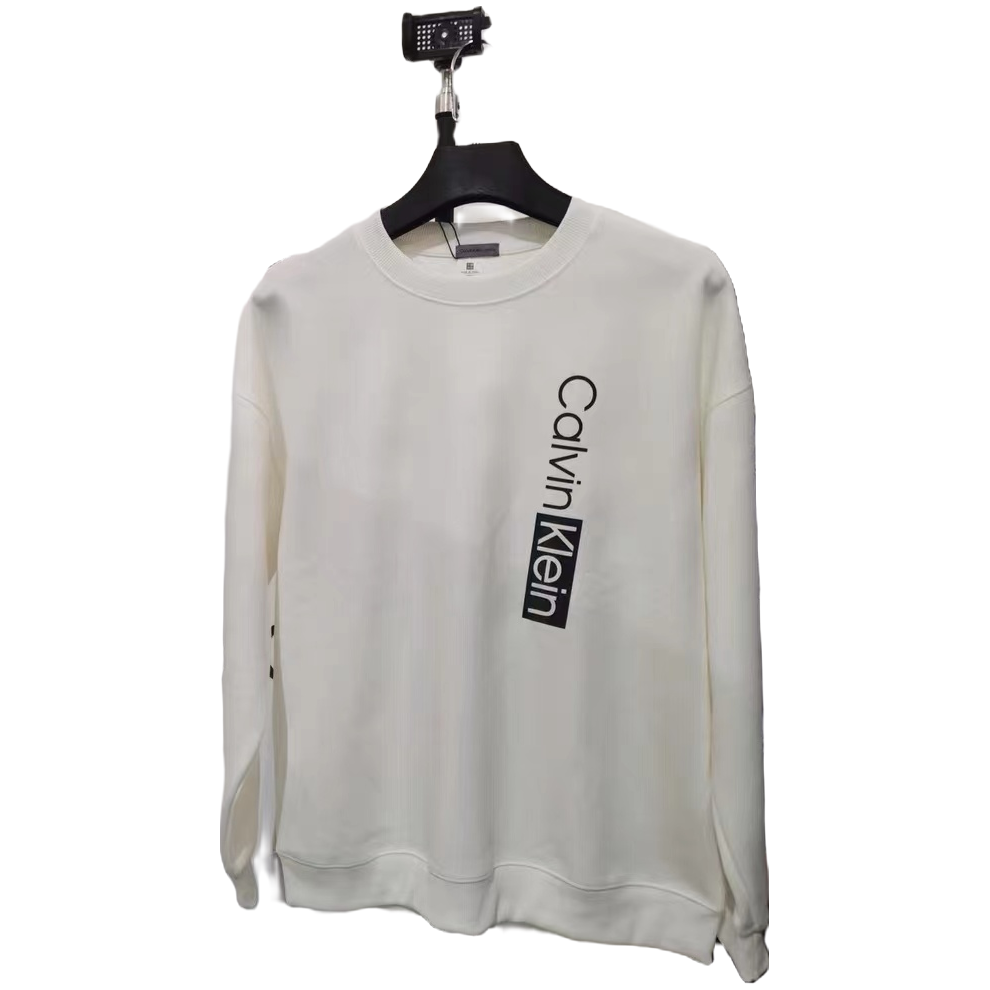 CK CALVIN KLEIN正品  三色竖镭射LOGO款针织卫衣圆领长袖女男W4