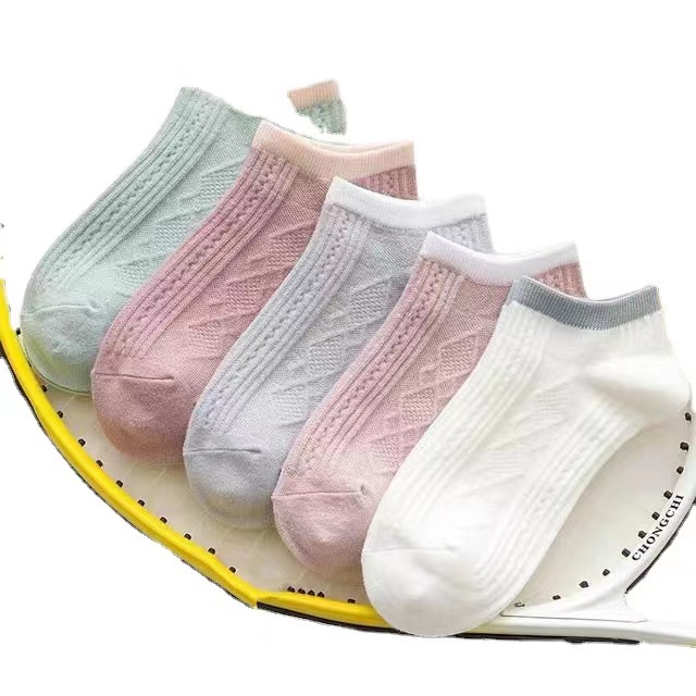 袜子纯色棉短袜女士夏季透气船袜春夏薄款袜子纯色棉短袜女士夏季