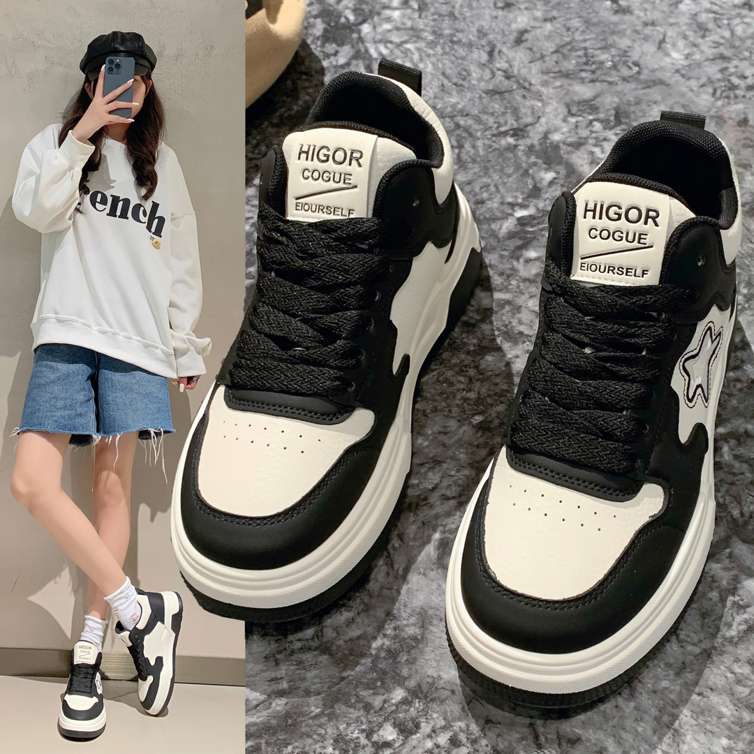 回力瑞厚底高帮鞋2023秋冬季新款加绒二棉学生爆款星星运动小白鞋