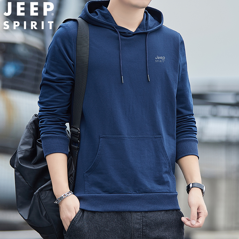JEEPSPIRIT春季新款韩版百搭休闲时尚连帽卫衣（20MA783HD2022）