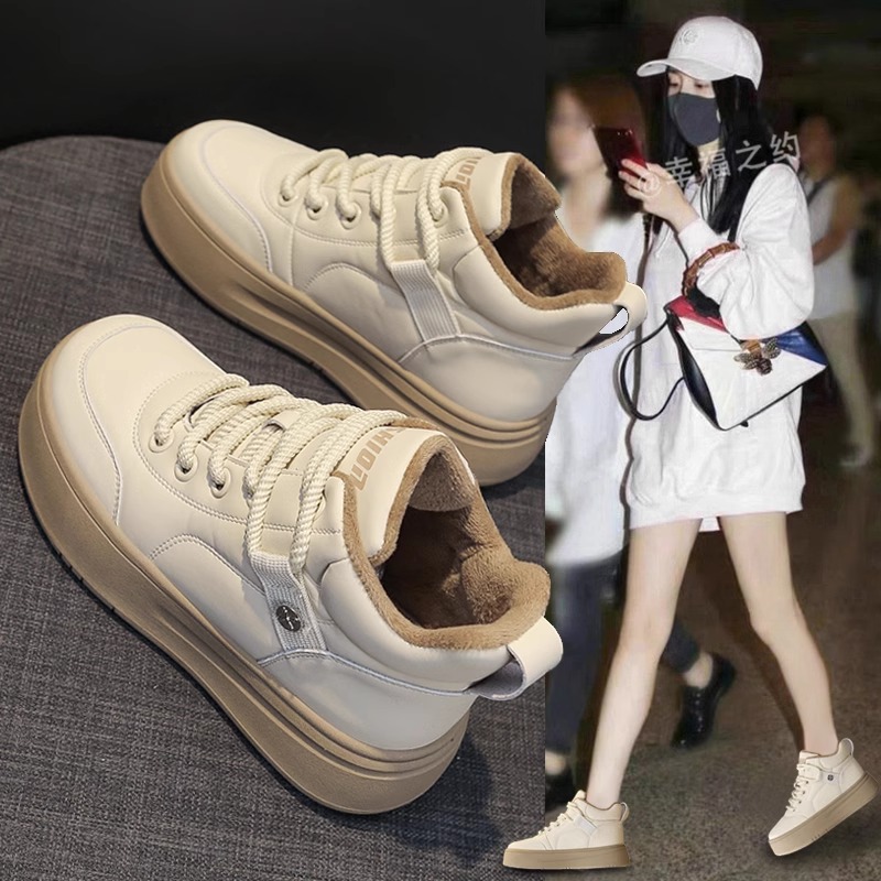 回力瑞加绒高帮鞋女2023新款冬季爆款厚底板鞋防滑百搭休闲运动鞋