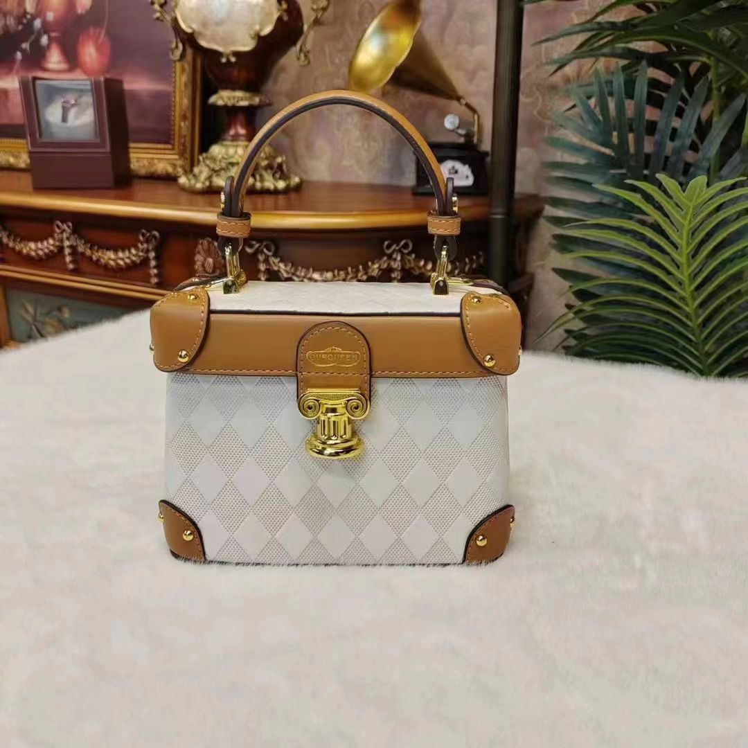 OURQUEEN.2023春秋新品百搭盒子手提斜挎包9190