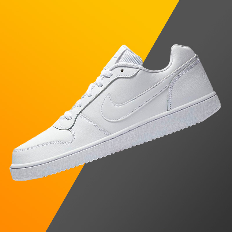 NIKE EBERNON LOW纯白皮面低帮小AJ1休闲板鞋小白鞋男AQ1775-100