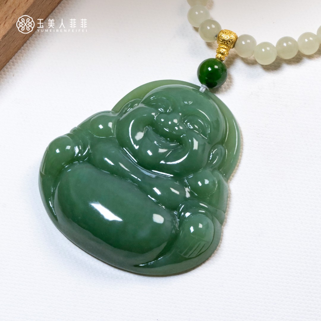 玉美人菲菲-36326和田玉苹果绿大佛