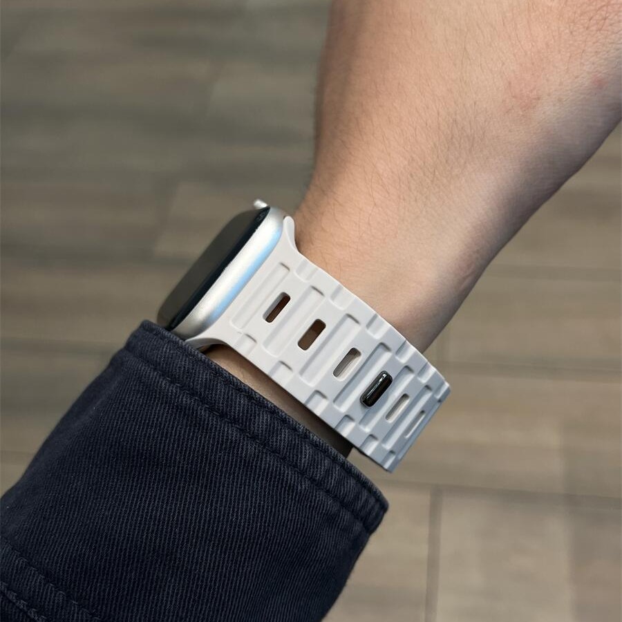 适用苹果手表 硅胶暗扣磁吸iwatch表带applewatch9创意表带s8表链