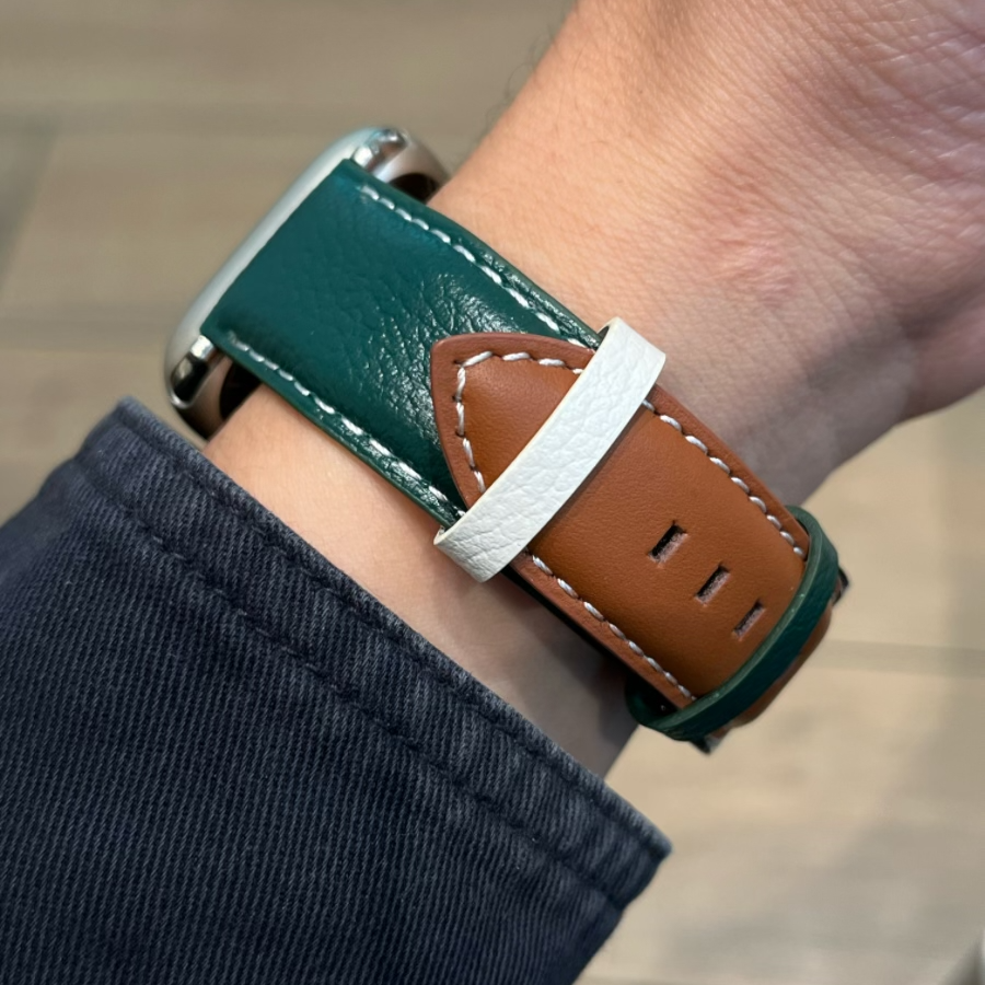 适用苹果手表 拼色小羊皮iwatch表带applewatch9创意表带s8/7表链