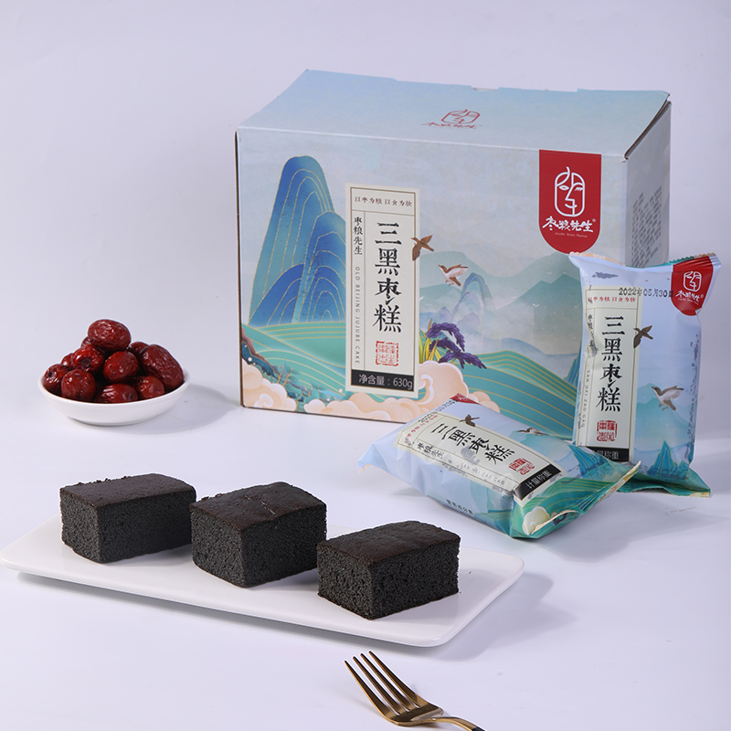 枣粮先生 三黑枣糕660g 黑米黑豆黑芝麻早餐零食蛋糕