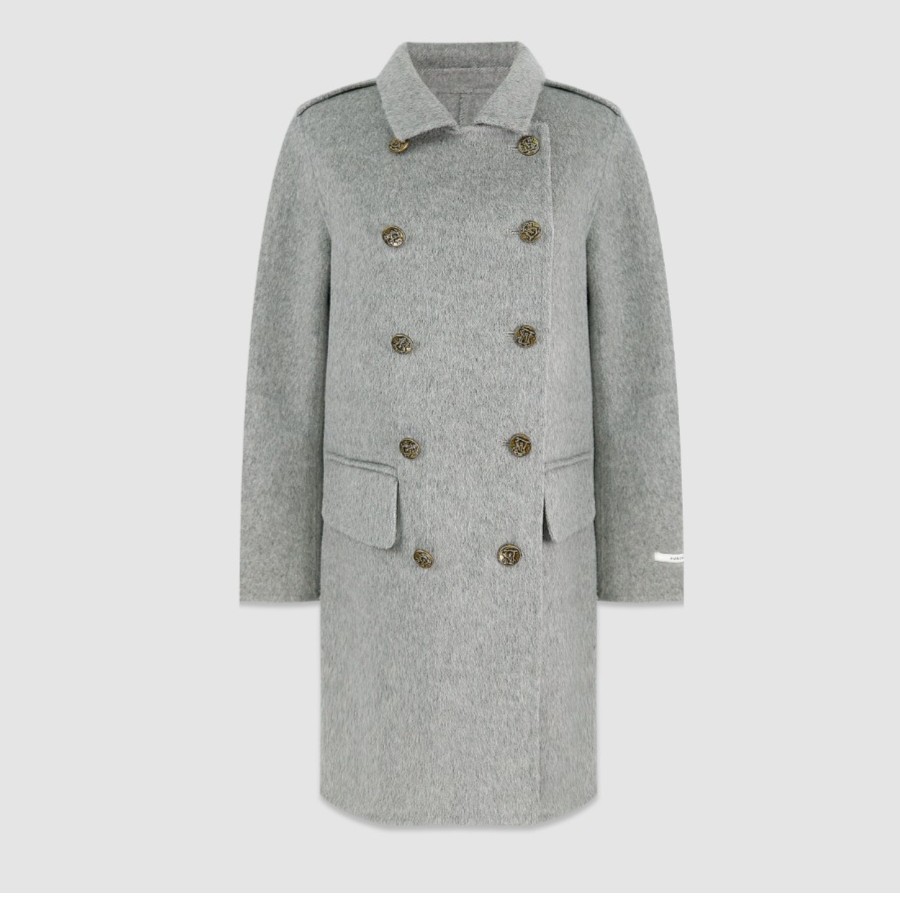 【90支100澳洲羊毛】100绵羊毛双排扣双面呢大衣-C/A324-Y3612