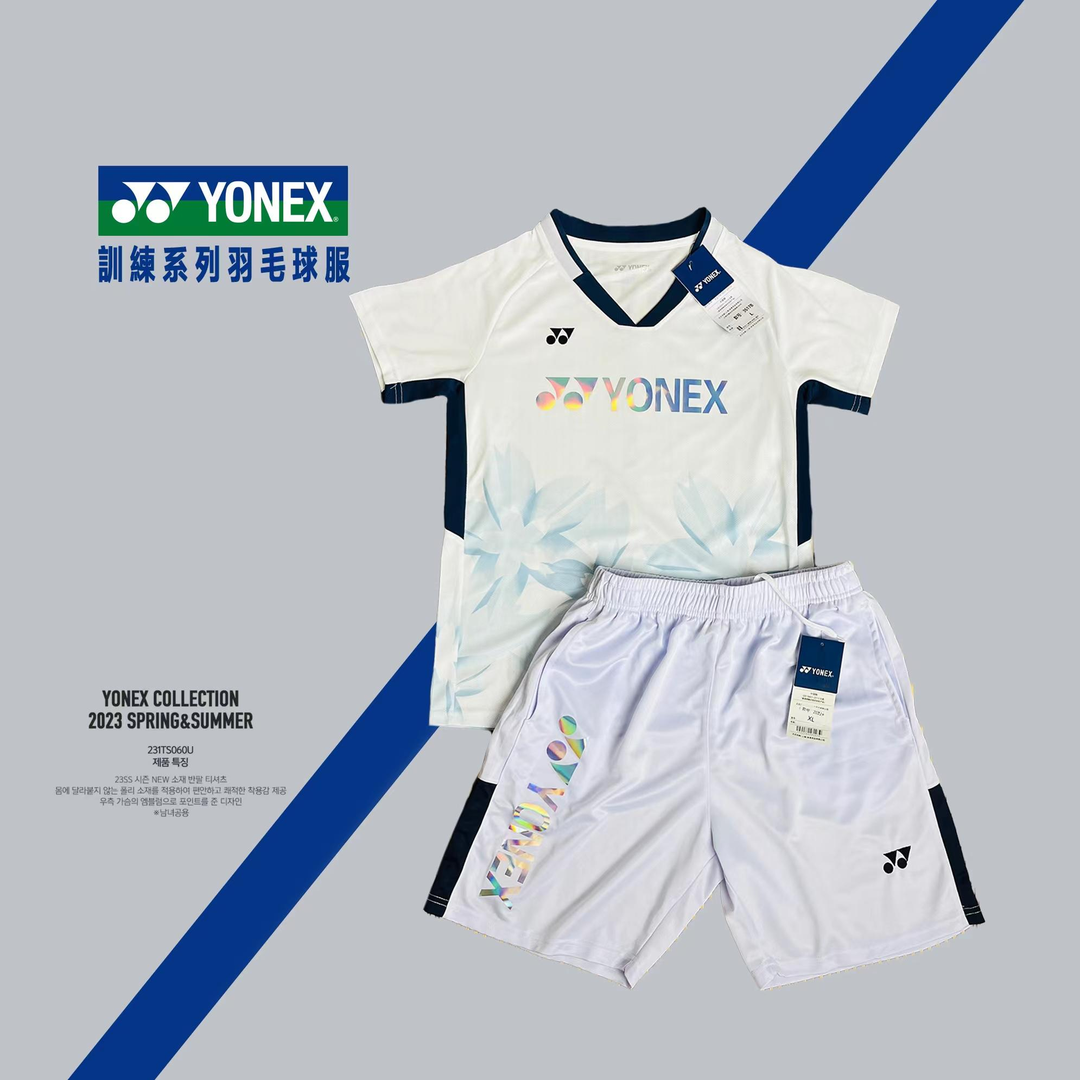 2023新款桃田贤斗yy青花瓷羽毛球服套装男女同款速干透气短袖定制