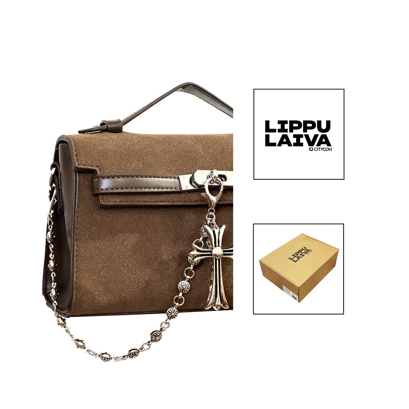 【带礼盒】LIPPULAIVA2023新潮流时尚手单肩休闲百搭精致包(D-37)咖