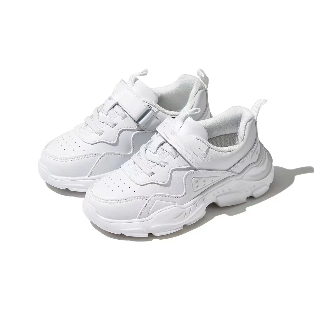 大庆仓  白色  毛巾绒冬季儿童休闲运动鞋DP8509(D18)  1月7