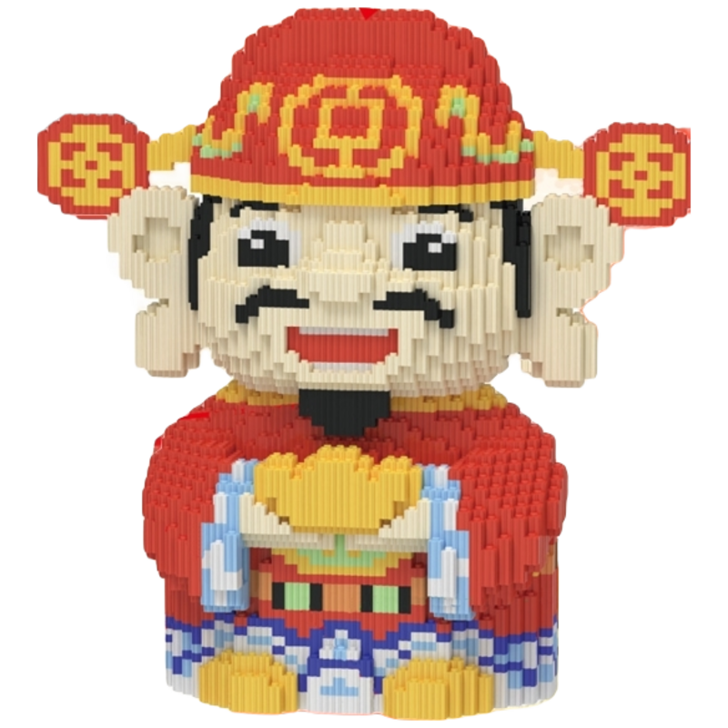 XSL【36cm】单只大号财神益智颗粒积木玩具礼物摆件