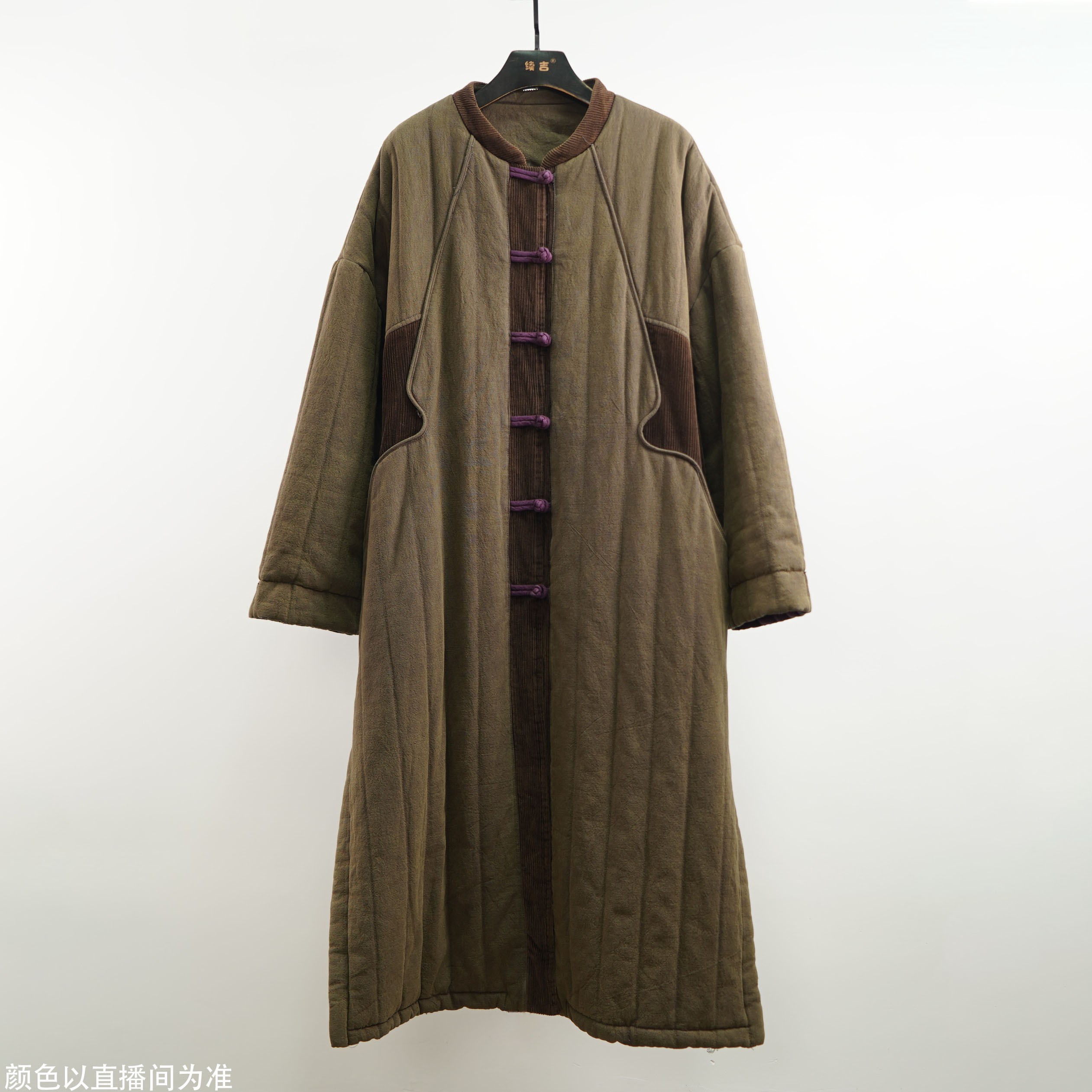续吉出品1744森系高货亚麻盘扣手工加厚冬季棉衣