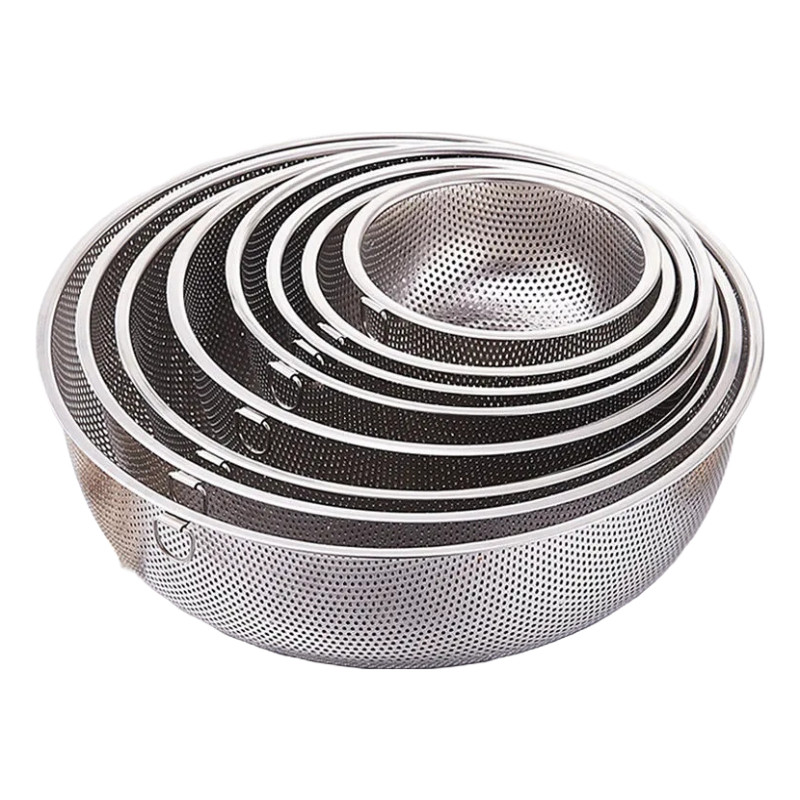 304不锈钢沥水篮加厚家用洗米洗菜筛漏盆多用厨房大小型过滤双耳