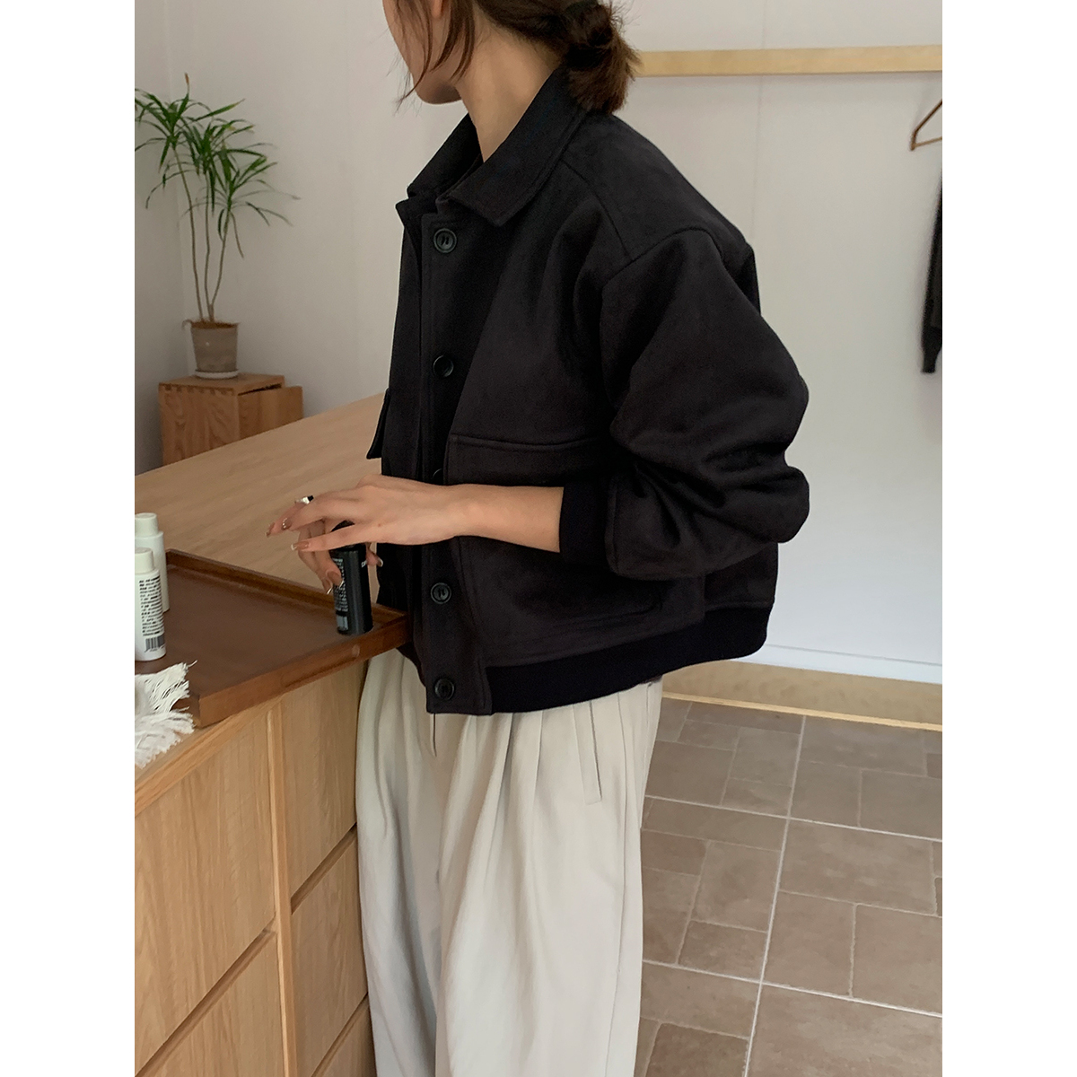 A8107#THEMIND#韩系双口袋翻领夹克外套（福利）