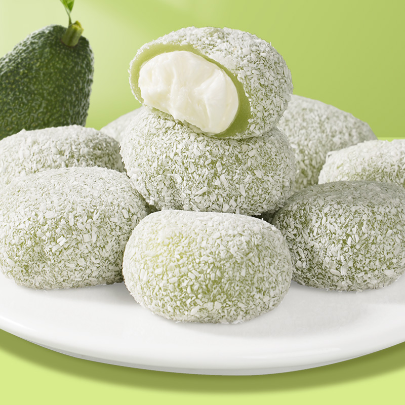 【吃货必备】牛油果咸豆乳泡芙 麻薯 雪媚娘 解馋糯叽叽休闲小零食