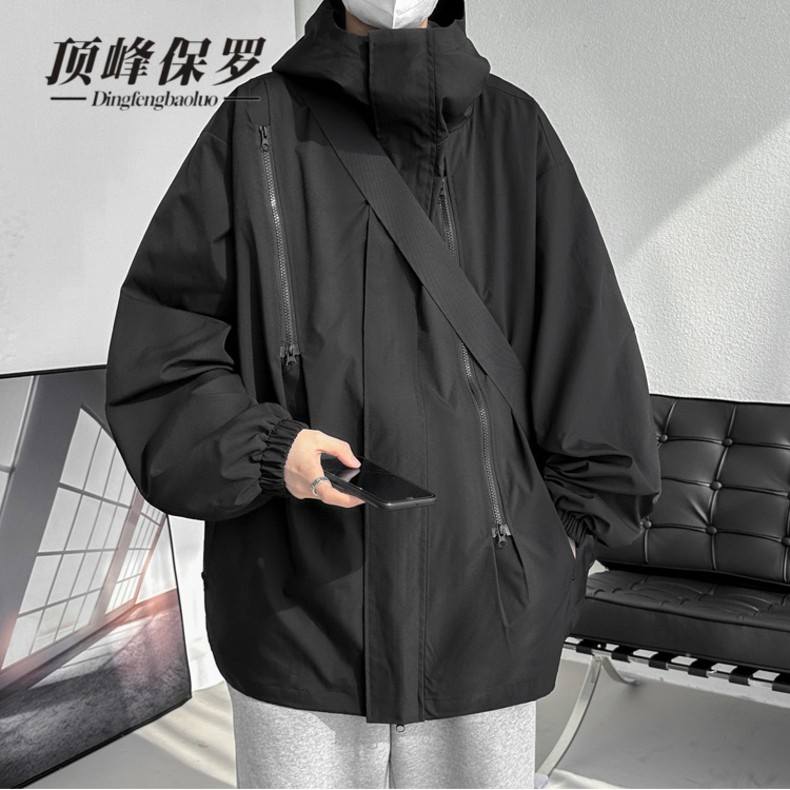 桑延日系潮流冲锋衣外套男秋冬季新款美式潮牌机能工装感衣服夹克