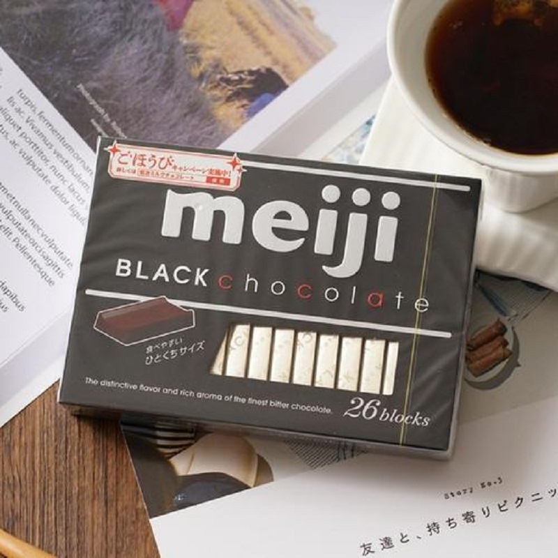 2盒日本Meiji明治钢琴巧克力120g纯黑特浓牛奶抹茶26枚盒装